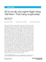 Xử lý nợ xấu của ngành Ngân hàng Việt Nam - Thực trạng và giải pháp