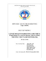 LẬP KẾ HOẠCH MARKETING CHO THẺ E- PARTNER CỦA NGÂN HÀNG TPCP CÔNG THƯƠNG VIỆT NAM(VIETINBANK)