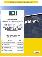 TIỂU LUẬN GIỮA KỲ MÔN QUẢN TRỊ CHIẾN LƯỢC TOÀN CẦU CHIẾN LƯỢC KINH DOANH ENSURE GOLD TẠI VIỆT NAM GIAI ĐOẠN 2015 – 2019
