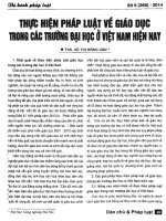 Thực hiện pháp luật về giáo dục trong các trường đại học ở việt nam hiện nay