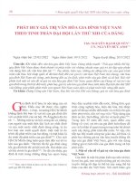 Phát huy giá trị văn hóa gia đình việt nam theo tinh thần đại hội lần thứ XIII của đảng