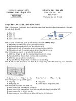 Đề thi học kì 1 môn Vật lí lớp 8 năm 2021-2022 có đáp án - Trường THCS Lê Quý Đôn, Long Biên