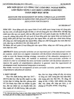 Đổi mới quản lý công tác giáo dục ngoại khóa, góp phần nâng cao chất lượng giáo dục toàn diện học sinh