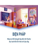 NÂNG CAO CHẤT LƯỢNG GIỜ DẠY MÔN TẬP ĐỌC LỚP 3