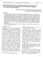 Mối quan hệ giữa chương trình đọc can thiệp và kỹ năng nhận thức của sinh viên không chuyên ngữ đại học thái nguyên