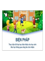 Sáng kiến chủ nhiệm Thực hiện tốt lớp học thân thiện cho học sinh