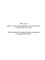 TL môn TTHCM về ĐCSVN và NN   đại hội XIII và những vấn đề mới trong công tác xây dựng, chỉnh đốn đảng