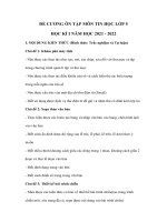 Đề cương ôn tập học kì 1 môn tin học lớp 5