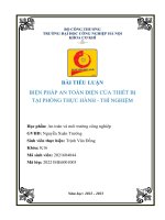 Tiểu luận môn An toàn và môi trường công nghiệp  Đề 2