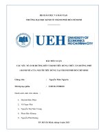 CÁC YẾU TỐ ẢNH HƯỞNG ĐẾN Ý ĐỊNH TIÊU DÙNG THỨC ĂN ĐƯỜNG PHỐ ( BÁNH MÌ ) CỦA NGƯỜI TIÊU DÙNG TẠI THÀNH PHỐ HỒ CHÍ MINH