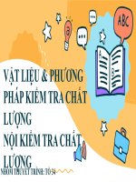VẬT LIỆU  PHƯƠNG PHÁP KIỂM TRA CHẤT LƯỢNG nội KIỂM TRA CHẤT LƯỢNG