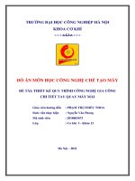 ĐỒ ÁN MÔN HỌC CÔNG NGHỆ CHẾ TẠO MÁY ĐỀ TÀI: THIẾT KẾ QUY TRÌNH CÔNG NGHỆ GIA CÔNG CHI TIẾT TAY QUAY MÁY MÀI