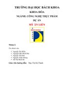 NGÀNH CÔNG NGHỆ THỰC PHẨM DỰ ÁN MỲ ĂN LIỀN