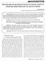 Phân tích swot của oer trong hỗ trợ học tập suốt đời nghiên cứu trường hợp chương trình giảng dạy kinh tế fulbright