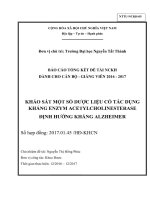 Khảo sát một số dược liệu có tác dụng kháng enzym acetylcholinesterase định hướng kháng alzheimer.pdf