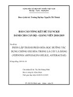 Phân lập thành phần hóa học hướng tác dụng chống oxi hóa trong lá cây lá đắng (vernonia amygdalina delile, asteraceae).pdf