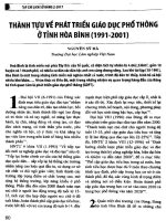 Thành tựu về phát triển giáo dục phổ thông ở tỉnh hòa bình (1991 2001