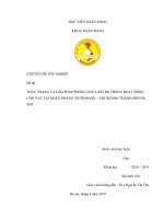 THỰC TRẠNG VÀ GIẢI PHÁP PHÒNG NGỪA RỦI RO TRONG HOẠT ĐỘNG CHO VAY TẠI NGÂN NHÀNG VIETINBANK – CHI NHÁNH THÀNH PHỐ HÀ NỘI