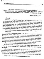Sử dụng phương pháp kiểm tra đánh giá theo năng lực đối với các môn khoa học mác   lê nin ở khoa lý luận chính trị, trường đại học hà tĩnh