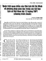 Quán triệt quan điểm của chủ tịch hồ chí minh về phương pháp giáo dục trong các bài học lịch sử việt nam lớp 12 trường THPT