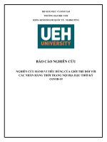 NGHIÊN CỨU HÀNH VI TIÊU DÙNG CỦA GIỚI TRẺ ĐỐI VỚI CÁC NHÃN HÀNG THỜI TRANG NỘI ĐỊA HẬU THỜI KỲ COVID-19