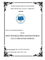 TIỂU LUẬN KINH DOANH DỊCH VỤ ĐỀ TÀI: PHÂN TÍCH HOẠT ĐỘNG KINH DOANH DỊCH VU CỦA MEGASTAR CINEPLEX