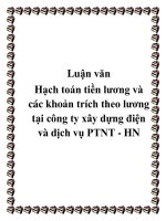 Hạch toán tiền lương và các khoản trích theo lương tại công ty xây dựng điện và dịch vụ PTNT   HN