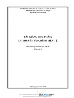 Bài giảng học phần: Lý thuyết tài chính tiền tệ - Phạm Việt Hương