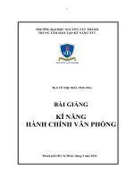 BÀI GIẢNG KĨ NĂNG HÀNH CHÍNH VĂN PHÒNG