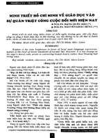 Minh triết hồ chí minh về giáo dục vào sự quán triệt công cuộc đổi mới hiện nay