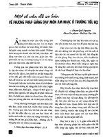 Một số vấn đề cơ bản về phương pháp giảng dạy môn âm nhạc ở trường tiểu học