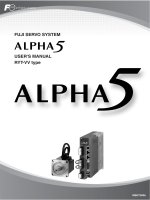 FUJI SERVO SYSTEM alpha 5 USER''S MANUAL RYT-SX type 2