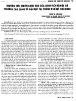 Nghiên cứu chiến lược học của sinh viên ở một số trường cao đẳng và đại học tại thành phố hồ chí minh