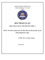 Tìm hiểu và phân tích các điểm tiếp xúc thương hiệu của hệ thống Highlands Coffee