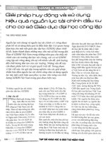 Giải pháp huy động và sử dụng hiệu quả nguồn lực tài chính đâu tư cho cơ sở giáo dục đại học công lập