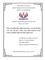 Tiểu Luận công nghiệp hóa hiện đại hóa là con đường tất yếu để đưa việt nam thành nước công nghiệp hóa hiện đại hóa