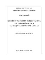 Khai thác tài nguyên du lịch văn hóa với phát triển du lịch tại huyện Cần Đước, Tỉnh Long An.pdf