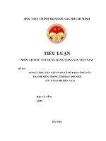 ĐẢNG CỘNG SẢN VIỆT NAM LÃNH ĐẠO CÔNG TÁC THANH NIÊN TRONG THỜI KỲ ĐỔI MỚI