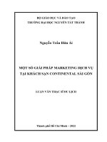 Một số giải pháp Marketing dịch vụ tại khách sạn Continental Sài Gòn.pdf