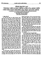 Tính mạch lạc trong viết luận tiếng anh của sinh viên chuyên ngữ trường đại học quảng bình