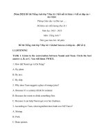Đề thi tiếng anh lớp 7 học kỳ I