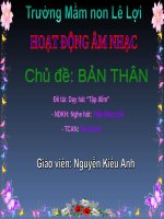 GIÁO ÁN: HOẠT ĐỘNG ÂM NHẠC: DẠY HÁT TẬP ĐẾM.TRÒ CHƠI 