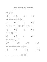 Đề tham khảo giữa kì 1 toán 7 năm 2021   2022 bạch đằng