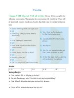 sbt tieng anh 7 trang 39 unit 5 speaking ket noi tri thuc