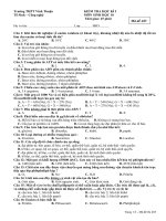 ĐỀ KIỂM TRA MÔN SINH HỌC 1