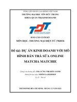 DỰ ÁN KINH DOANH VỚI MÔ HÌNH BÁN TRÀ SỮA ONLINE MATCHA MATCHIE