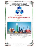 BÁO cáo THÍ NGHIỆM hóa đại CƯƠNG bài 2 NHIỆT PHẢN ỨNG