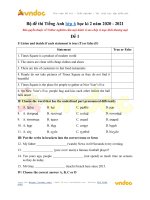 Bộ đề thi tiếng anh lớp 6 học kì 2 năm 2020   2021 vndoc com