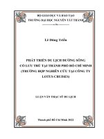 Phát triển du lịch đường sông có lưu trú tại thành phố Hồ Chí Minh (Trường hợp nghiên cứu tại công ty Lotus Cruises) .pdf