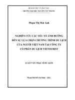 Nghiên cứu các yếu tố ảnh hưởng đến sự lựa chọn chương trình du lịch của người Việt Nam tại công ty Cổ phần du lịch VietToursist.pdf